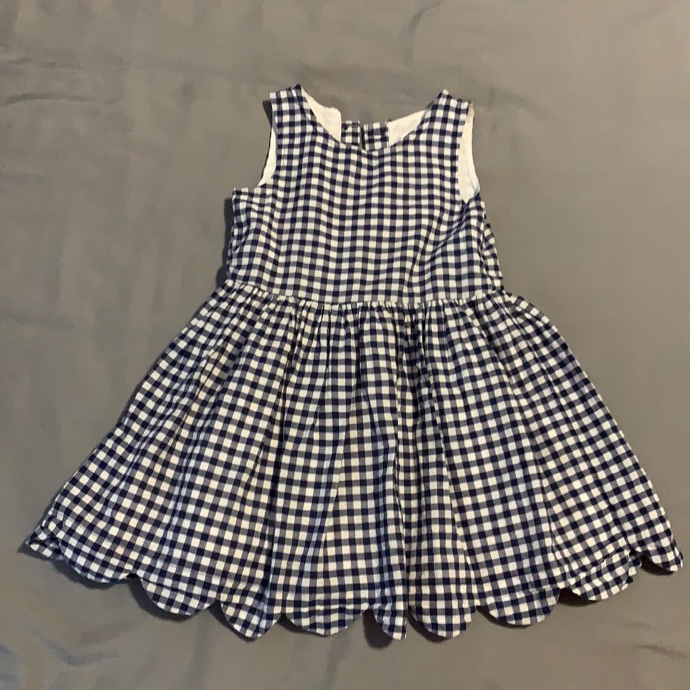 Navy check summer dress.